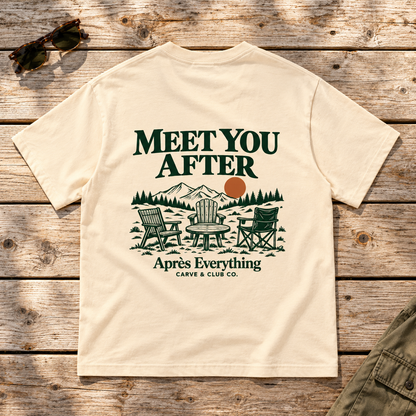 Meet You After Tee — back view flat lay on wood tabletop
