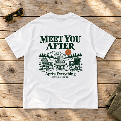 Meet You After Tee — back view flat lay on wood tabletop