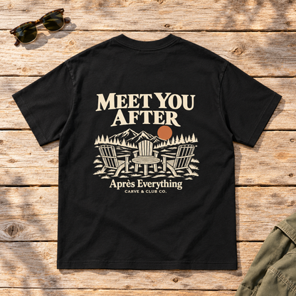 Meet You After Tee — back view flat lay on wood tabletop