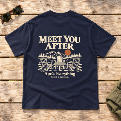 Meet You After Tee — back view flat lay on wood tabletop