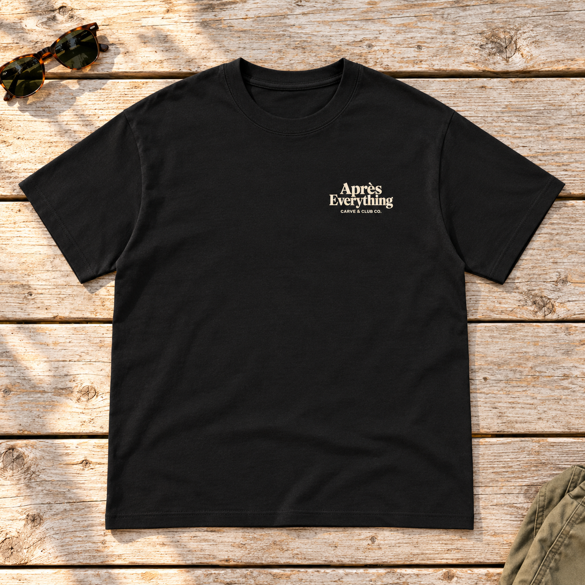 Meet You After Tee — front view flat lay on wood tabletop