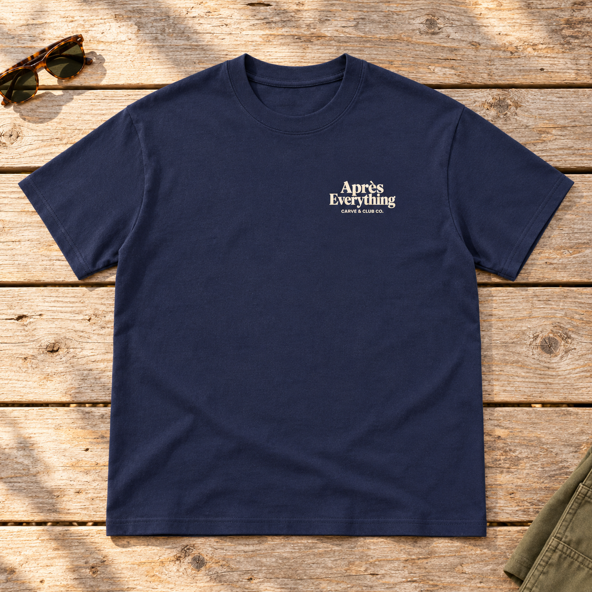Meet You After Tee — front view flat lay on wood tabletop