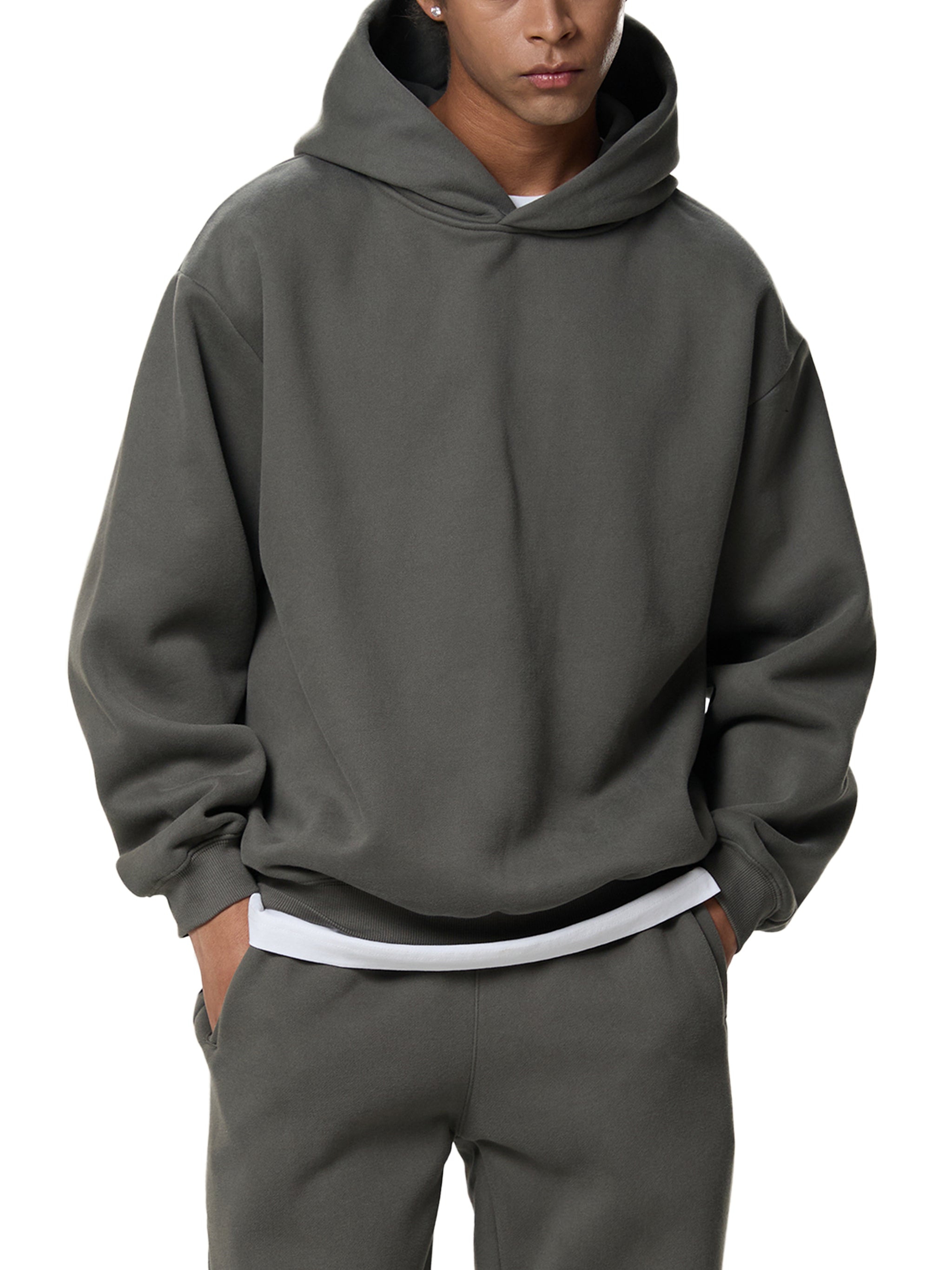All-Season Fleeced Boxy Hoodie
